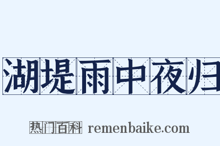 湖堤雨中夜归是什么意思的图片